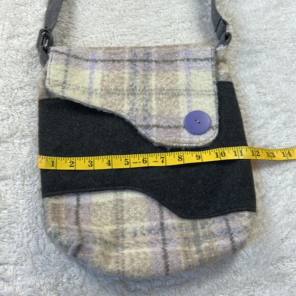 Unbranded Felted plaid large crossbody bag - Picture 5 of 7